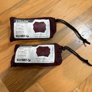 Lot of 2 Klymit Inflatable Lightweight Travel X Pillows